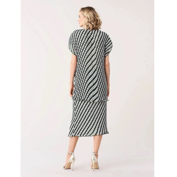 Diane von Furstenberg Jolene Pleated Striped Chiffon Top - Picture 8 of 11